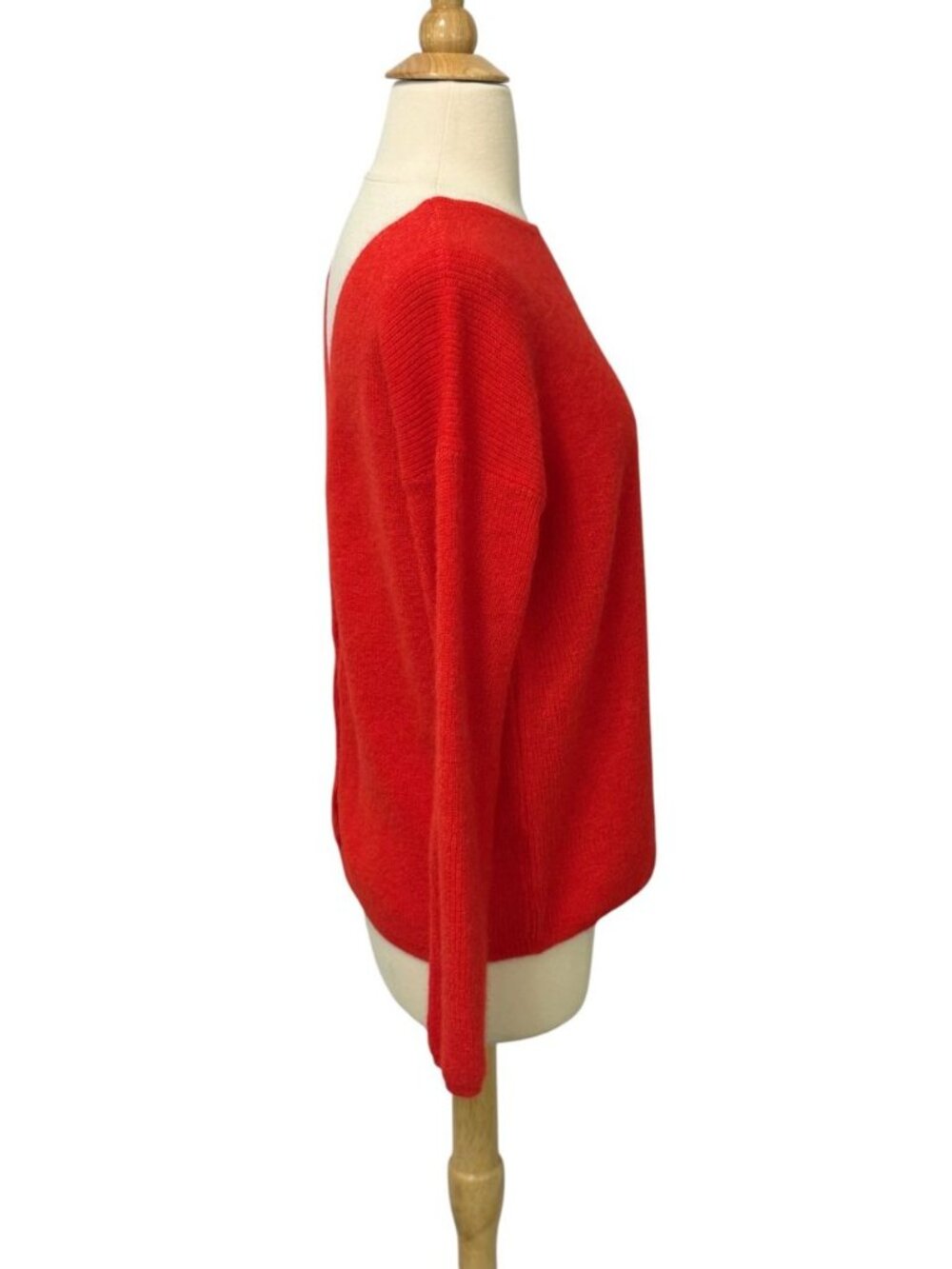 Sezane Barry Cardigan Sweater Jumper Red Reversible Mohair Alpaca FLAW Size M - Picture 4 of 14